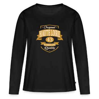 Haute Loire - T-shirt manches longues Premium bio Femme - noir - Devant - Julia (174cm)