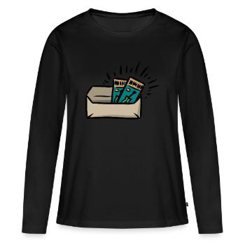 Concert billets invitation cadeau musique concert - T-shirt manches longues Premium bio Femme - noir - Devant - Julia (174cm)
