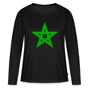 Maroc - T-shirt manches longues Premium bio Femme - noir - Devant - Julia (174cm)