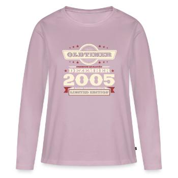 18. Geburtstag Oldtimer Dezember Jahrgang 2005 - Frauen Premium Bio Langarmshirt - Altrosa - Vorne - Julia (174cm)