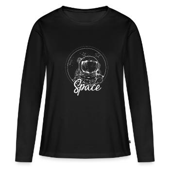 Espace - T-shirt manches longues Premium bio Femme - noir - Devant - Julia (174cm)