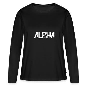 Loup alpha - T-shirt manches longues Premium bio Femme - noir - Devant - Julia (174cm)