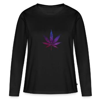 cannabis - T-shirt manches longues Premium bio Femme - noir - Devant - Julia (174cm)
