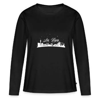 Las Vegas - T-shirt manches longues Premium bio Femme - noir - Devant - Julia (174cm)