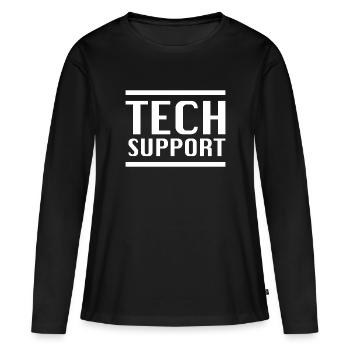 Support technique - T-shirt manches longues Premium bio Femme - noir - Devant - Julia (174cm)