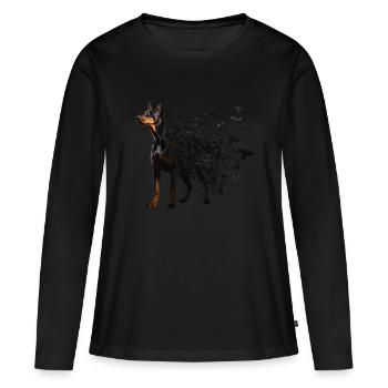 Dobermann - Frauen Premium Bio Langarmshirt - Schwarz - Vorne - Julia (174cm)