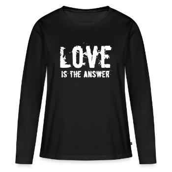 LOVE IS THE ANSWER - Women's Premium Organic Long Sleeve Shirt - black - Front - Julia (174cm)