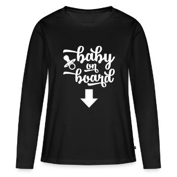 Baby Shirt - Women's Premium Organic Long Sleeve Shirt - black - Front - Julia (174cm)
