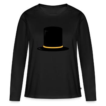Cylinder hat - top hat - skin-de-forme - Women's Premium Organic Long Sleeve Shirt - black - Front - Julia (174cm)