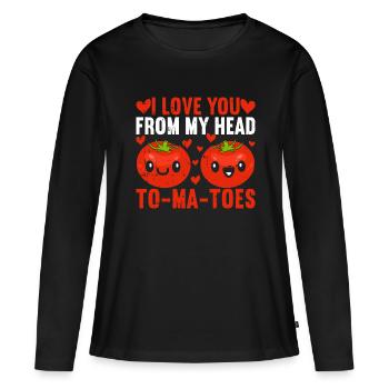 Tomate - Frauen Premium Bio Langarmshirt - Schwarz - Vorne - Julia (174cm)