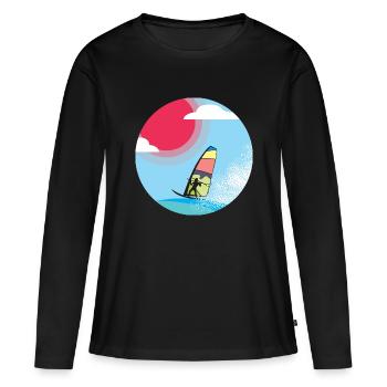 Windsurfer - Women's Premium Organic Long Sleeve Shirt - black - Front - Julia (174cm)