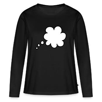 Bulle de pensée bulle de pensée thought bubble - T-shirt manches longues Premium bio Femme - noir - Devant - Julia (174cm)