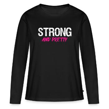 Fitness Bodybuilding Gym Sayings for Women - Women's Premium Organic Long Sleeve Shirt - black - Front - Julia (174cm)
