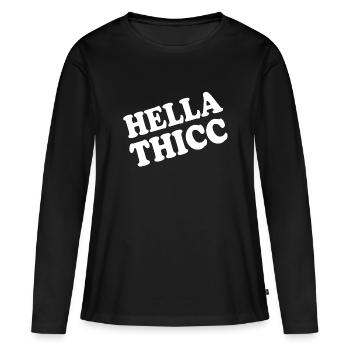 hella thicc - T-shirt manches longues Premium bio Femme - noir - Devant - Julia (174cm)