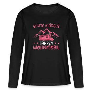 Wohnmobil Camping Campingplatz Camperin Geschenk - Frauen Premium Bio Langarmshirt - Schwarz - Vorne - Julia (174cm)