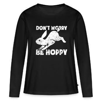 Don't worry be hoppy - Women's Premium Organic Long Sleeve Shirt - black - Front - Julia (174cm)