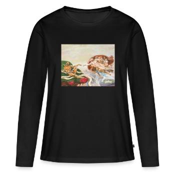 Loisirs - T-shirt manches longues Premium bio Femme - noir - Devant - Julia (174cm)