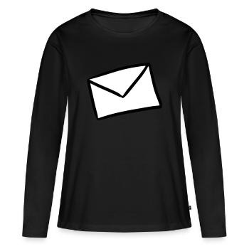 Enveloppe de lettre Enveloppe de lettre de courrier postal - T-shirt manches longues Premium bio Femme - noir - Devant - Julia (174cm)