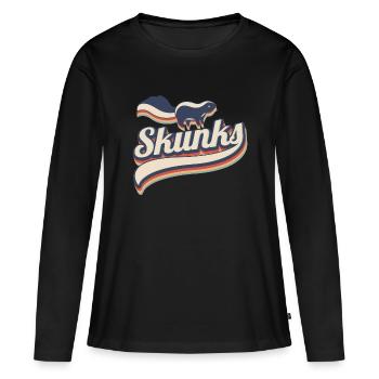 Retro putesse Skunks - T-shirt manches longues Premium bio Femme - noir - Devant - Julia (174cm)