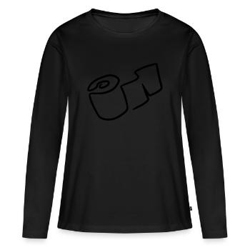 Papier toilette papier toilette rouleau toilet paper - T-shirt manches longues Premium bio Femme - noir - Devant - Julia (174cm)