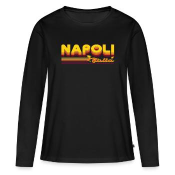 Naples, design estival cool de Naples - T-shirt manches longues Premium bio Femme - noir - Devant - Julia (174cm)