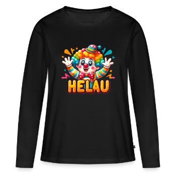 Carnaval Clown Helau Confettis Costume Lundi gras - T-shirt manches longues Premium bio Femme - noir - Devant - Julia (174cm)