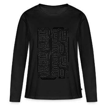 Influence artificielle - T-shirt manches longues Premium bio Femme - noir - Devant - Julia (174cm)