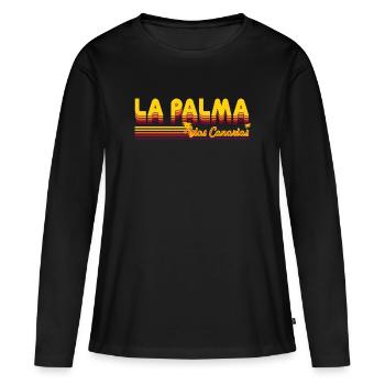 Île de La Palma des îles Canaries - T-shirt manches longues Premium bio Femme - noir - Devant - Julia (174cm)