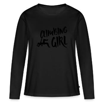 Climbing girl - T-shirt manches longues Premium bio Femme - noir - Devant - Julia (174cm)