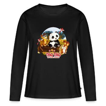 Tao Tao Et Ses Amis Image De Groupe Texte - T-shirt manches longues Premium bio Femme - noir - Devant - Julia (174cm)