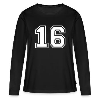 16 - T-shirt manches longues Premium bio Femme - noir - Devant - Julia (174cm)