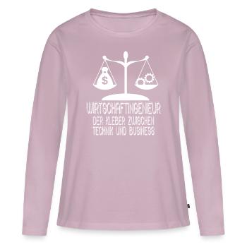 Les ingénieurs industriels, l’adhésif de l’industrie - T-shirt manches longues Premium bio Femme - rose poudré - Devant - Julia (174cm)