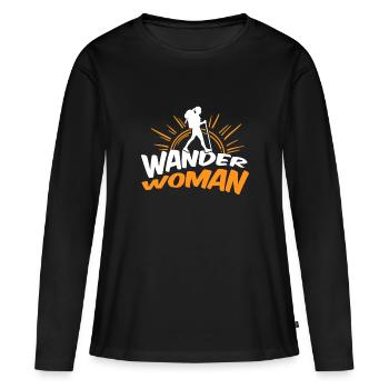 Wander Woman World Travel / trekking, hiking - Women's Premium Organic Long Sleeve Shirt - black - Front - Julia (174cm)