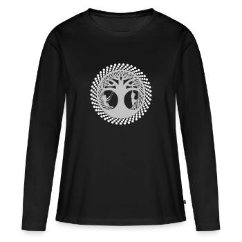 Deux côtés - T-shirt manches longues Premium bio Femme - noir - Devant - Julia (174cm)