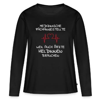 Medical Assistant MFA Funny Gift - Women's Premium Organic Long Sleeve Shirt - black - Front - Julia (174cm)