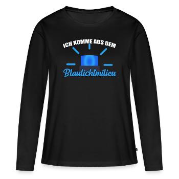 Les pompiers cadeau drôle de la police - T-shirt manches longues Premium bio Femme - noir - Devant - Julia (174cm)