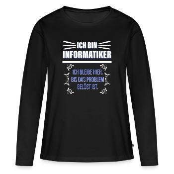 Ich Bin Informatiker - Frauen Premium Bio Langarmshirt - Schwarz - Vorne - Julia (174cm)