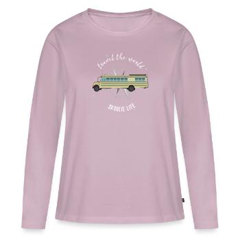 Skoolie Life Umgebauter Schulbus - Frauen Premium Bio Langarmshirt - Altrosa - Vorne - Julia (174cm)