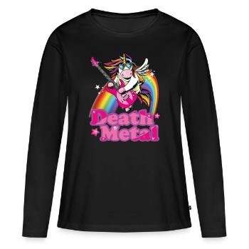 Heavy Metal - T-shirt manches longues Premium bio Femme - noir - Devant - Julia (174cm)