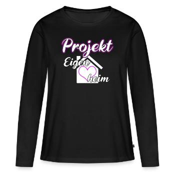 Projekt Eigenheim lustiges Geschenk - Frauen Premium Bio Langarmshirt - Schwarz - Vorne - Julia (174cm)