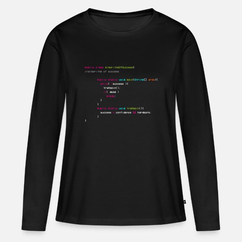 Algorithm Of Success - Coder - Informatiker - Frauen Premium Bio Langarmshirt - Schwarz