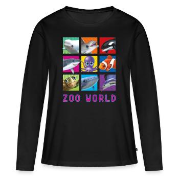 PD Moreno Zoo World animaux marins - T-shirt manches longues Premium bio Femme - noir - Devant - Julia (174cm)