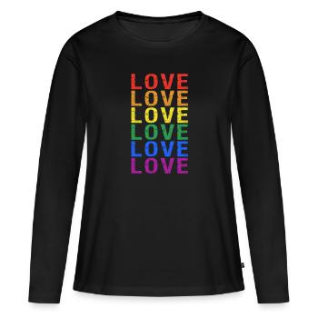 Mois de la fierté LGBT - T-shirt manches longues Premium bio Femme - noir - Devant - Julia (174cm)