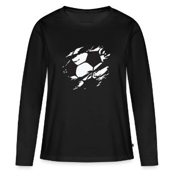 Fußball Fussball - Frauen Premium Bio Langarmshirt - Schwarz - Vorne - Julia (174cm)