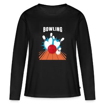 bowling - T-shirt manches longues Premium bio Femme - noir - Devant - Julia (174cm)