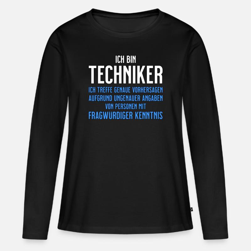 Techniker - Technikerbrief - lustiger Spruch - Frauen Premium Bio Langarmshirt - Schwarz