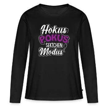 Hokus Pokus Sektchen Modus | Sektchen Mädels - Frauen Premium Bio Langarmshirt - Schwarz - Vorne - Julia (174cm)