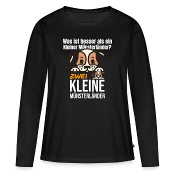 Kleiner Münsterländer - Frauen Premium Bio Langarmshirt - Schwarz - Vorne - Julia (174cm)
