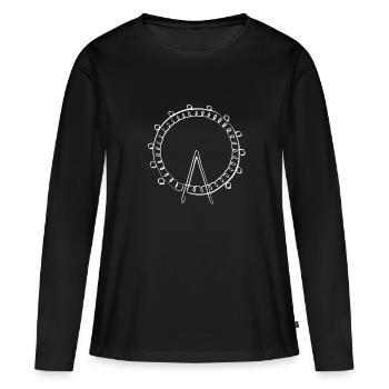 FERRIS WHEEL VIENNA AUSTRIA LINE ART | sightseeing - Women's Premium Organic Long Sleeve Shirt - black - Front - Julia (174cm)