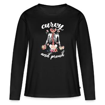 Curvy And Proud Scoliosis Warrior Scoliosis - Women's Premium Organic Long Sleeve Shirt - black - Front - Julia (174cm)